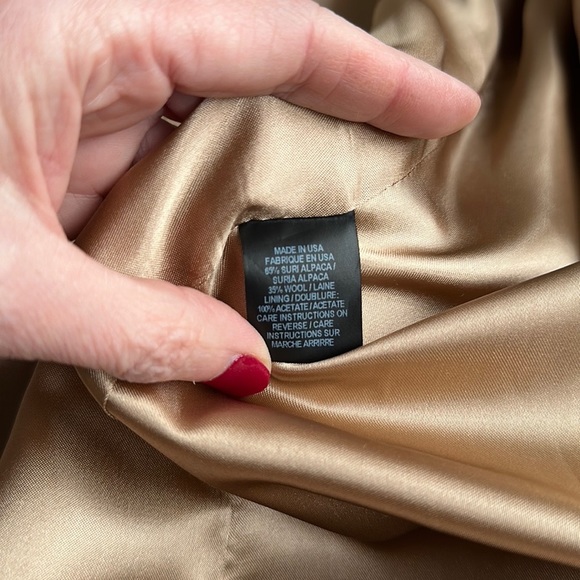 Sofia Cashmere long alpaca coat nude blush neutral color - Picture 7 of 7